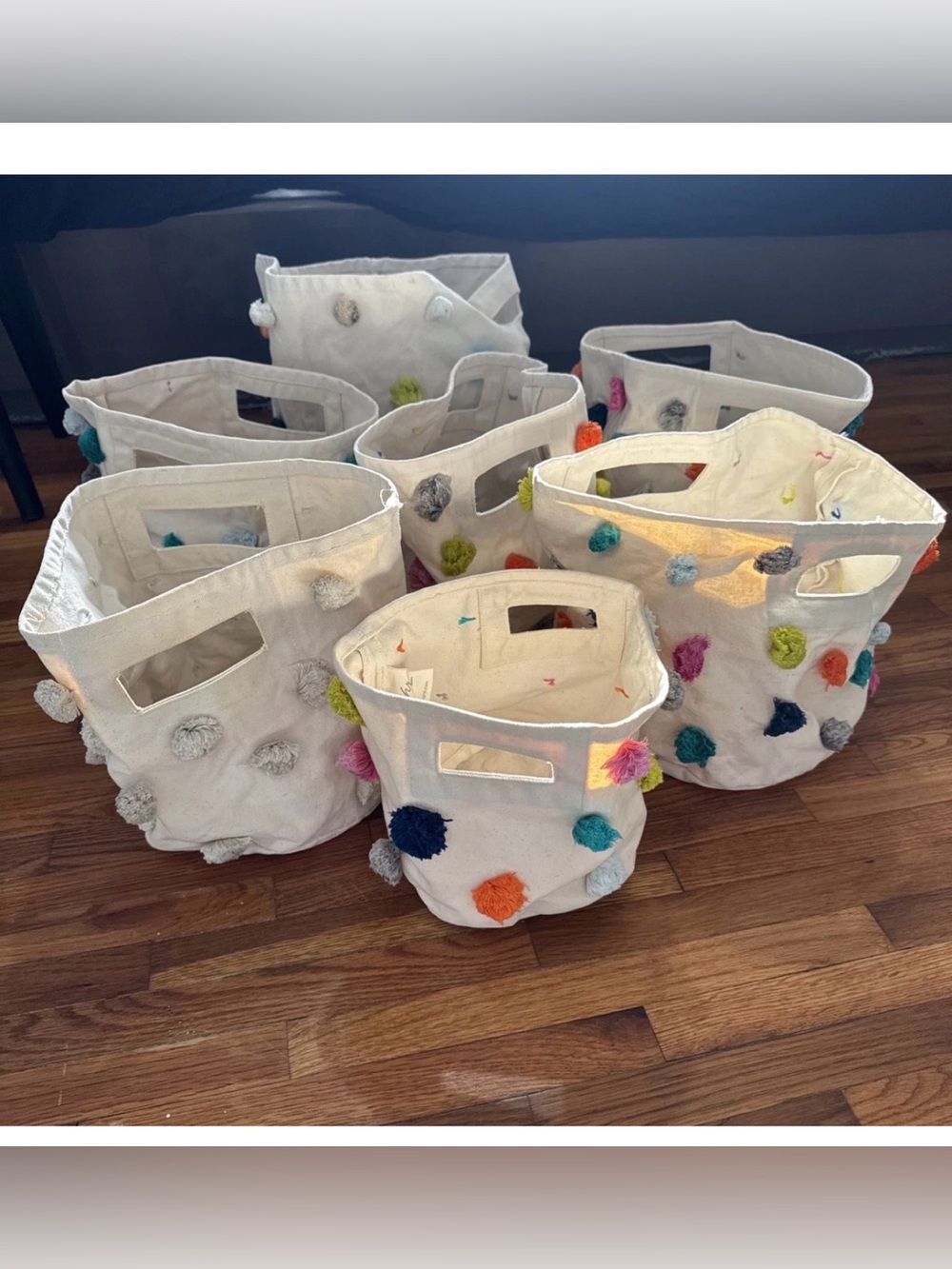 7 Pom Pom Basket Pehr & Petit Pehr 100% Cotton Multi size Multicolor Used
